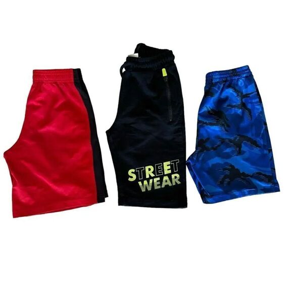 Adidas Kids Sporty Athletic Red Black Blue Short Pants Bundle SZ S(6/7)#2186 - Picture 1 of 14